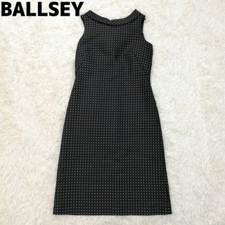 ボールジィ(Ballsey)のBALLSEY ボールジィ　ワンピース　ノースリーブ　ドット　リボン　水玉　M(ひざ丈ワンピース)