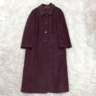 LEBE  東京スタイル　ステンカラーコート　ウールコート　ロングコート　紫　L(ロングコート)