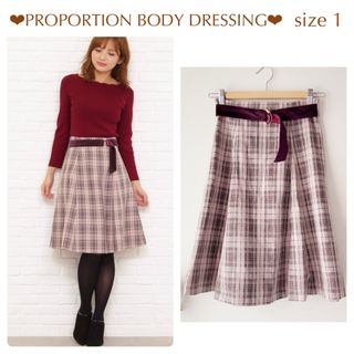 プロポーションボディドレッシング(PROPORTION BODY DRESSING)のPBD*ベロアベルト立体フレアースカート(ひざ丈スカート)