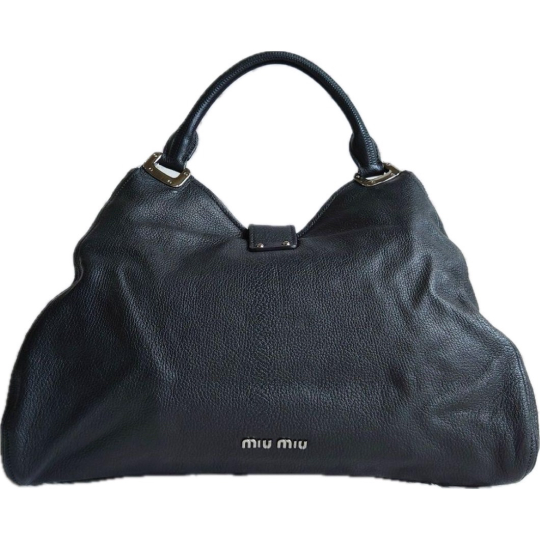 miumiu(ミュウミュウ)の美品 ミュウミュウ 2way ショルダーバッグ 黒 レザー  レディースのバッグ(ショルダーバッグ)の商品写真