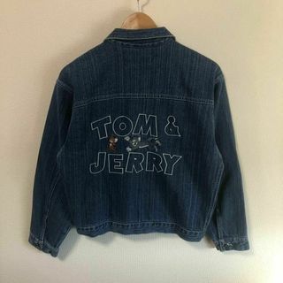 TOM&JERRY トンアンドジェリー　デニムジャケット　刺繍　古着　XL(Gジャン/デニムジャケット)