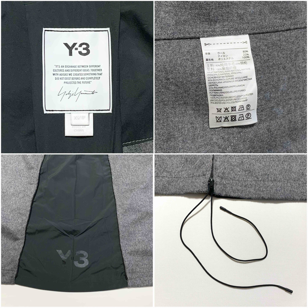 Y-3(ワイスリー)の☆美品 ワイスリー ヨウジヤマモト スタンドカラー ウール ロングシャツ コート メンズのジャケット/アウター(ステンカラーコート)の商品写真