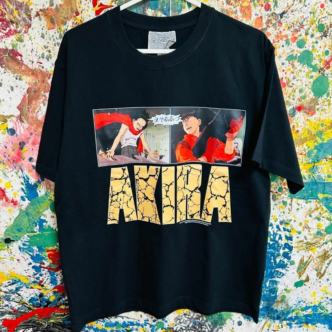 AKIRA レトロ リプリント Tシャツ 半袖 メンズ 新品 個性的 黒 メンズのトップス(Tシャツ/カットソー(半袖/袖なし))の商品写真
