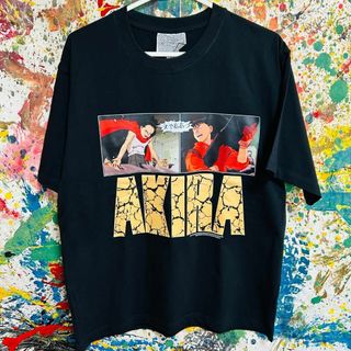 AKIRA レトロ リプリント Tシャツ 半袖 メンズ 新品 個性的 黒(Tシャツ/カットソー(半袖/袖なし))