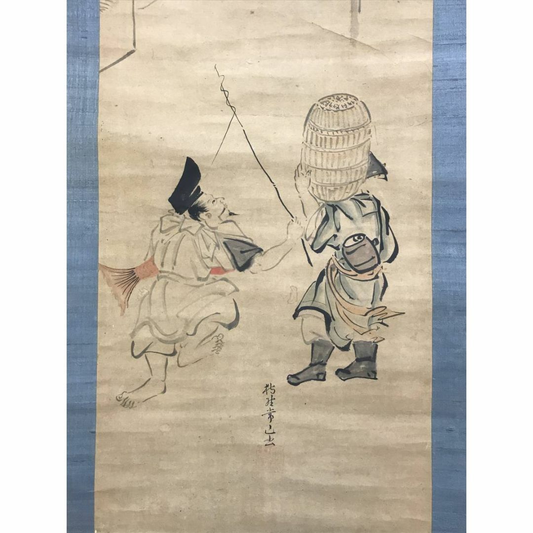 真作/狩野常山/恵比須図/大黒図/十日戎図/祝事掛軸/掛軸☆宝船 真作/狩野常山/恵比須図/大黒図/十日戎図/祝事掛軸/掛軸☆宝船