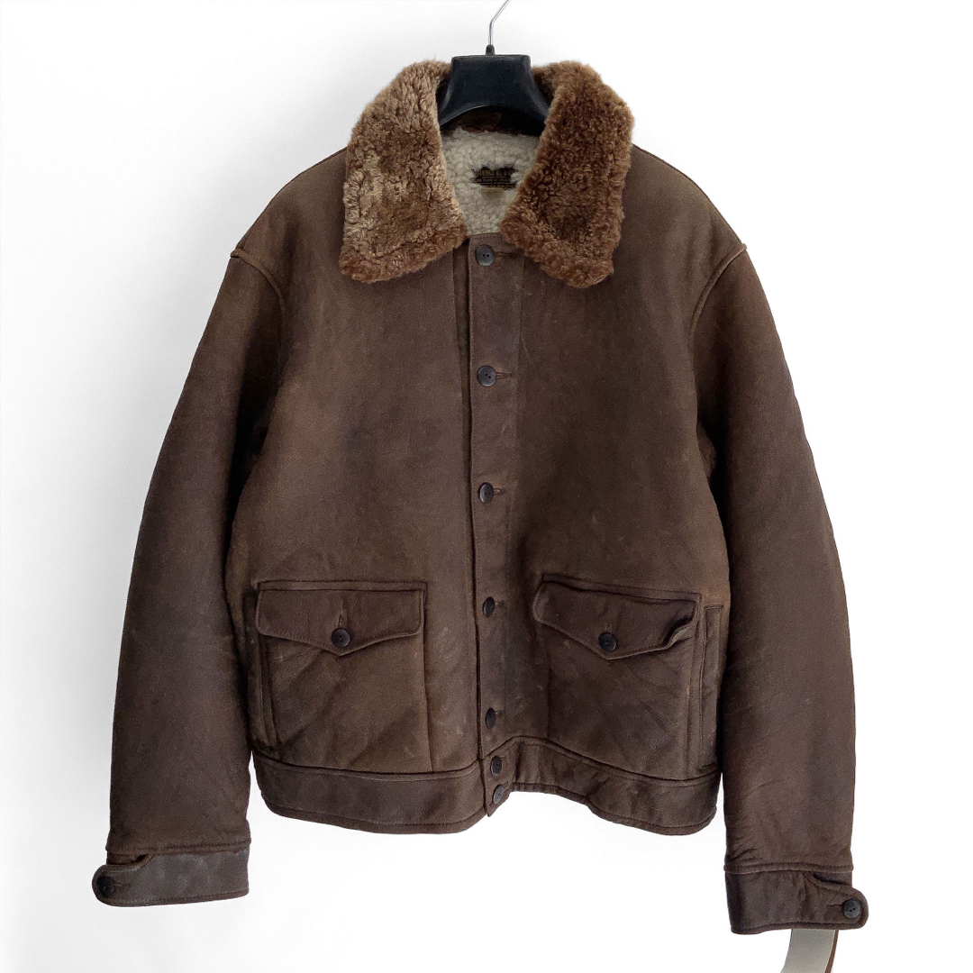 RRL(ダブルアールエル)の23FW RRL ダブルアールエル シアリングジャケット レザー ムートン XL メンズのジャケット/アウター(レザージャケット)の商品写真