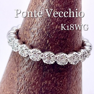 PonteVecchio - ポンテヴェキオ ◆K18WG*11.5号*ハーフエタニティダイヤモンドリング