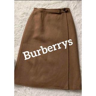 バーバリー(BURBERRY)の❤︎Burberrys❤︎オールドバーバリー❤︎カシミヤ❤︎ブラウン巻きスカート(ひざ丈スカート)