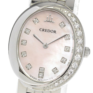 セイコー(SEIKO)のセイコー SEIKO GSWE855/5A70-0BP0 クレドール シグノ 12P ダイヤベゼル クォーツ レディース 良品 箱・保証書付き_808854(腕時計)