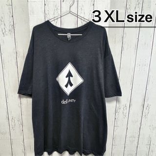 ギルタン(GILDAN)のUSA古着　Tシャツ　3XL 　ダークグレー　プリント　ロゴ　オーバーサイズ(Tシャツ/カットソー(半袖/袖なし))