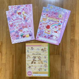 Disney - 自由帳 チップ&デール うさぎ ねこ 新品5冊セット 