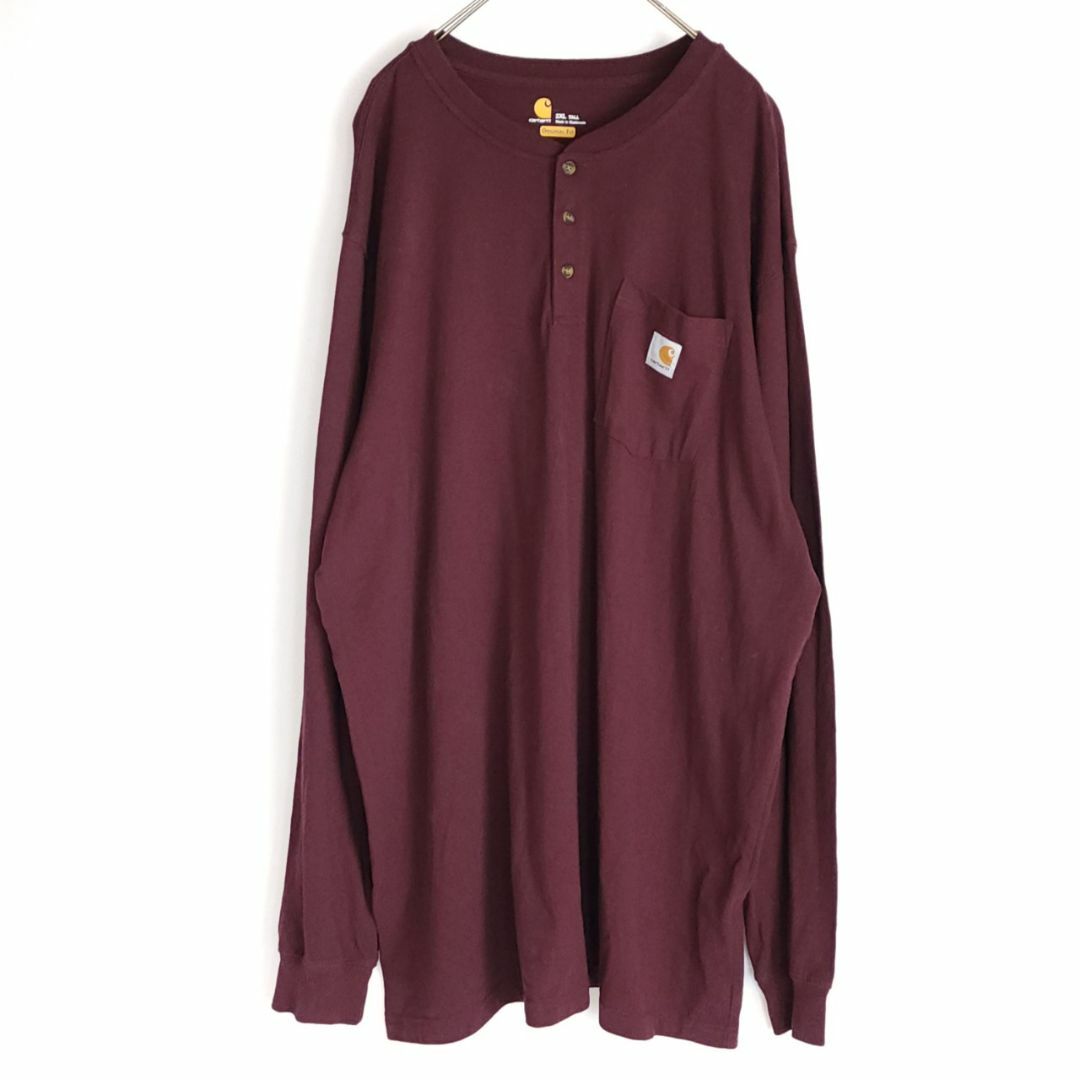 carhartt(カーハート)の2XL TALLサイズ/カーハート ヘンリーネック 長袖 Tシャツ メンズのトップス(Tシャツ/カットソー(七分/長袖))の商品写真