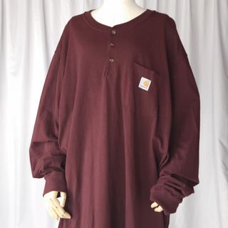 carhartt - 2XL TALLサイズ/カーハート ヘンリーネック 長袖 Tシャツ