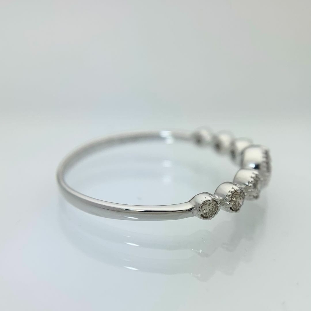 新品 シャンパンカラー ダイヤモンド リング 0.33ct K18WG レディースのアクセサリー(リング(指輪))の商品写真