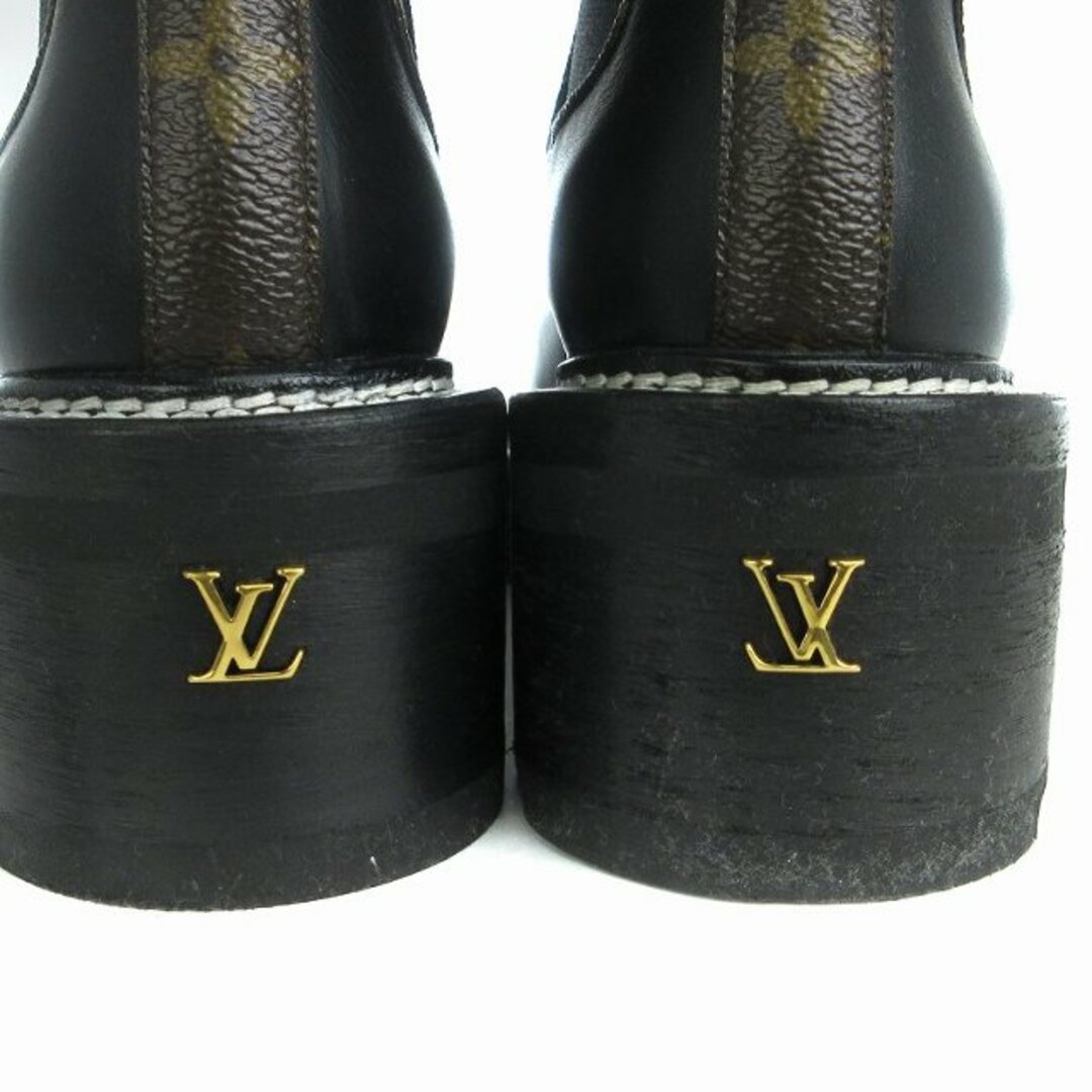 LOUIS VUITTON(ルイヴィトン)のルイヴィトン LV ボブール ライン アンクル ブーツ 黒 36.5 ■SM1 レディースの靴/シューズ(ブーツ)の商品写真