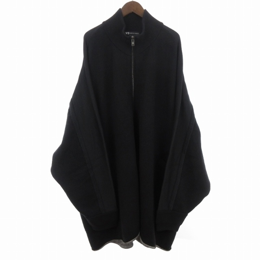 Y-3(ワイスリー)のワイスリー ニットジャケット ジップアップ オーバーサイズ 黒 L ■SM1 メンズのトップス(ニット/セーター)の商品写真