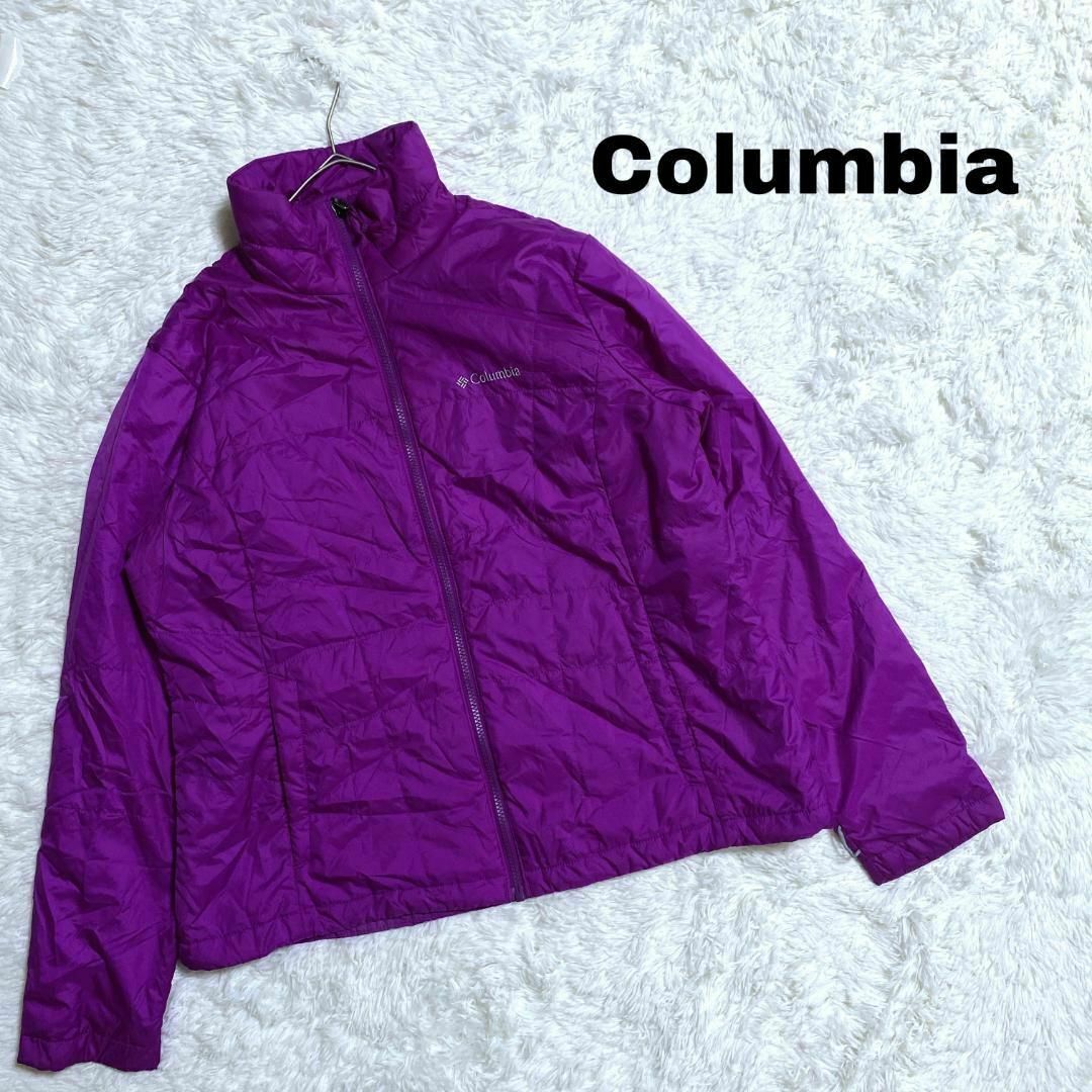 Columbia(コロンビア)のコロンビア サーマルコイル中綿ジャケット US古着 ロゴ刺繍 パープルc43 レディースのジャケット/アウター(ブルゾン)の商品写真