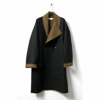 エトセンス(ETHOSENS)の【極美品】 Cut off muffler collar coat　Black(チェスターコート)