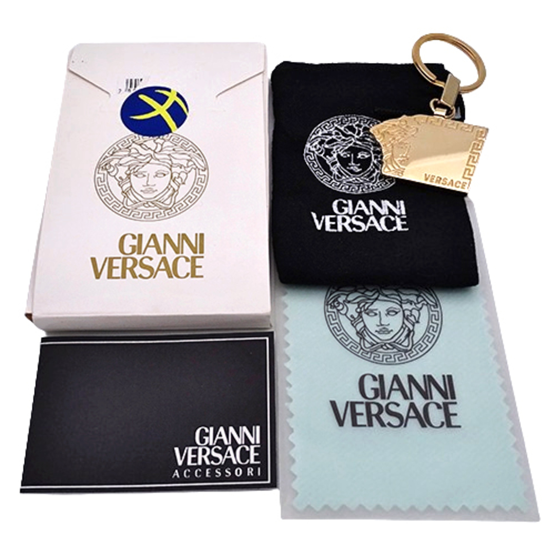 VERSACE(ヴェルサーチ)のヴェルサーチェ VERSACE キーリング レディース メンズ ブランド キーホルダー チャーム メデューサ ゴールド 金 おしゃれ かっこいい 【中古】 メンズのファッション小物(キーホルダー)の商品写真