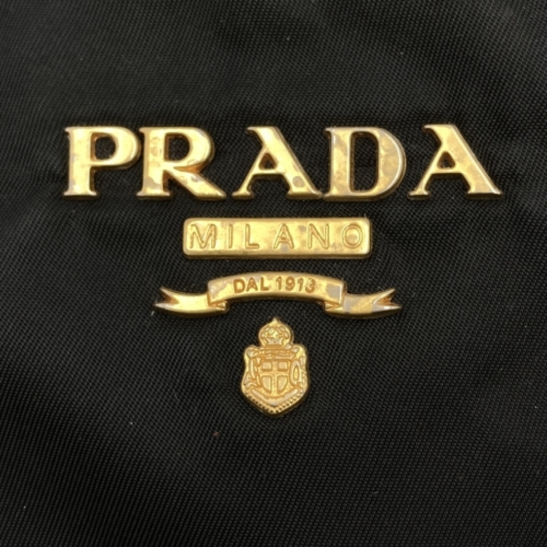 PRADA(プラダ)のプラダ ハンドバッグ ブラック ゴールド金具 ナイロン レザー レディース PRADA【中古】 レディースのバッグ(ハンドバッグ)の商品写真