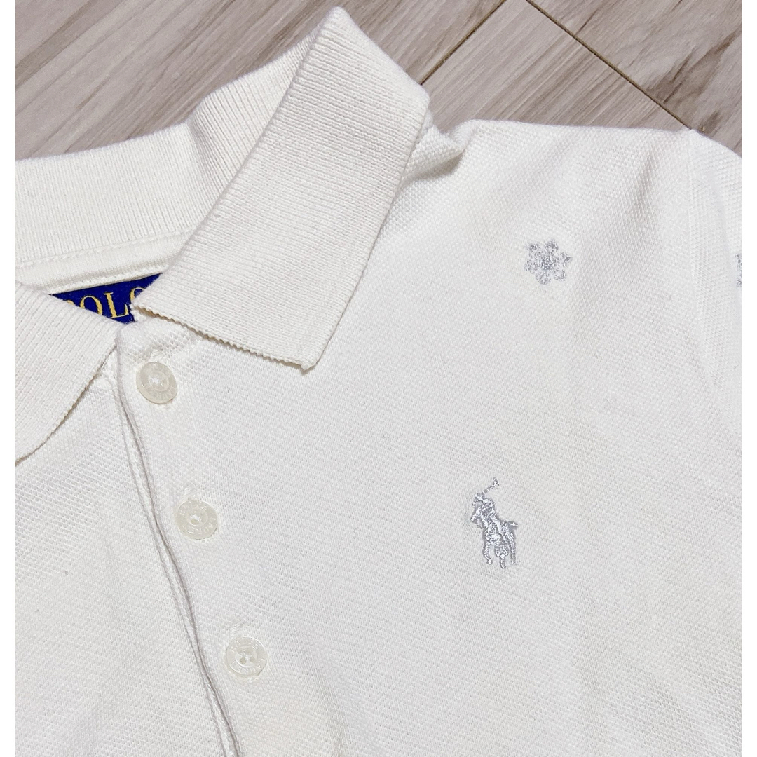 POLO RALPH LAUREN(ポロラルフローレン)のポロラルフローレン 雪の結晶 星 刺繍　半袖　ポロシャツ 5 キッズ/ベビー/マタニティのキッズ服女の子用(90cm~)(Tシャツ/カットソー)の商品写真