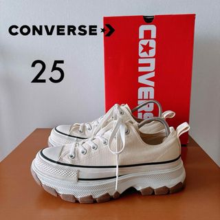 オールスター(ALL STAR（CONVERSE）)の美品コンバース　オールスター　トレックウエーブ　ＯＸ　ホワイト　25センチ(スニーカー)