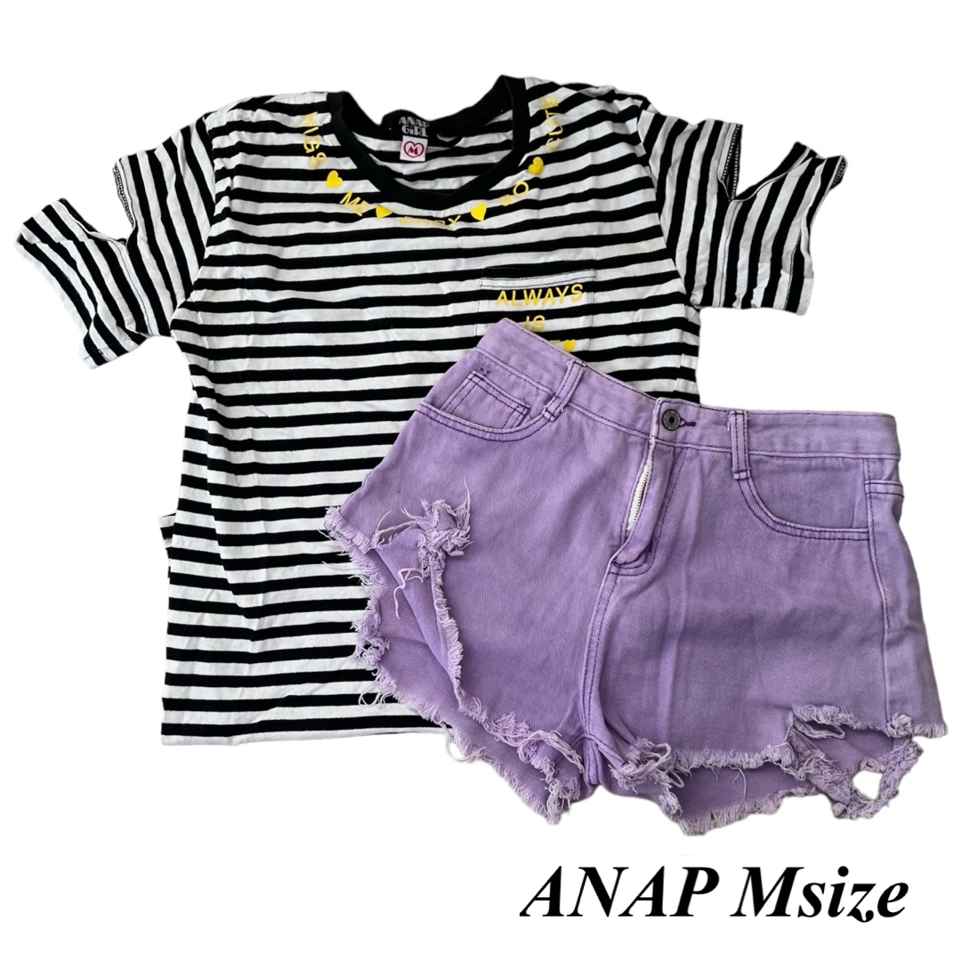 ANAP(アナップ)の☆最終値下げ☆【ANAP】ANAPGIRL Tシャツ＆ショートパンツset レディースのパンツ(ショートパンツ)の商品写真