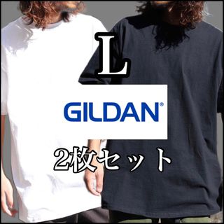 ギルタン(GILDAN)の新品 ギルダン 6oz ウルトラコットン 無地 半袖Tシャツ 白黒2枚 L(Tシャツ/カットソー(半袖/袖なし))