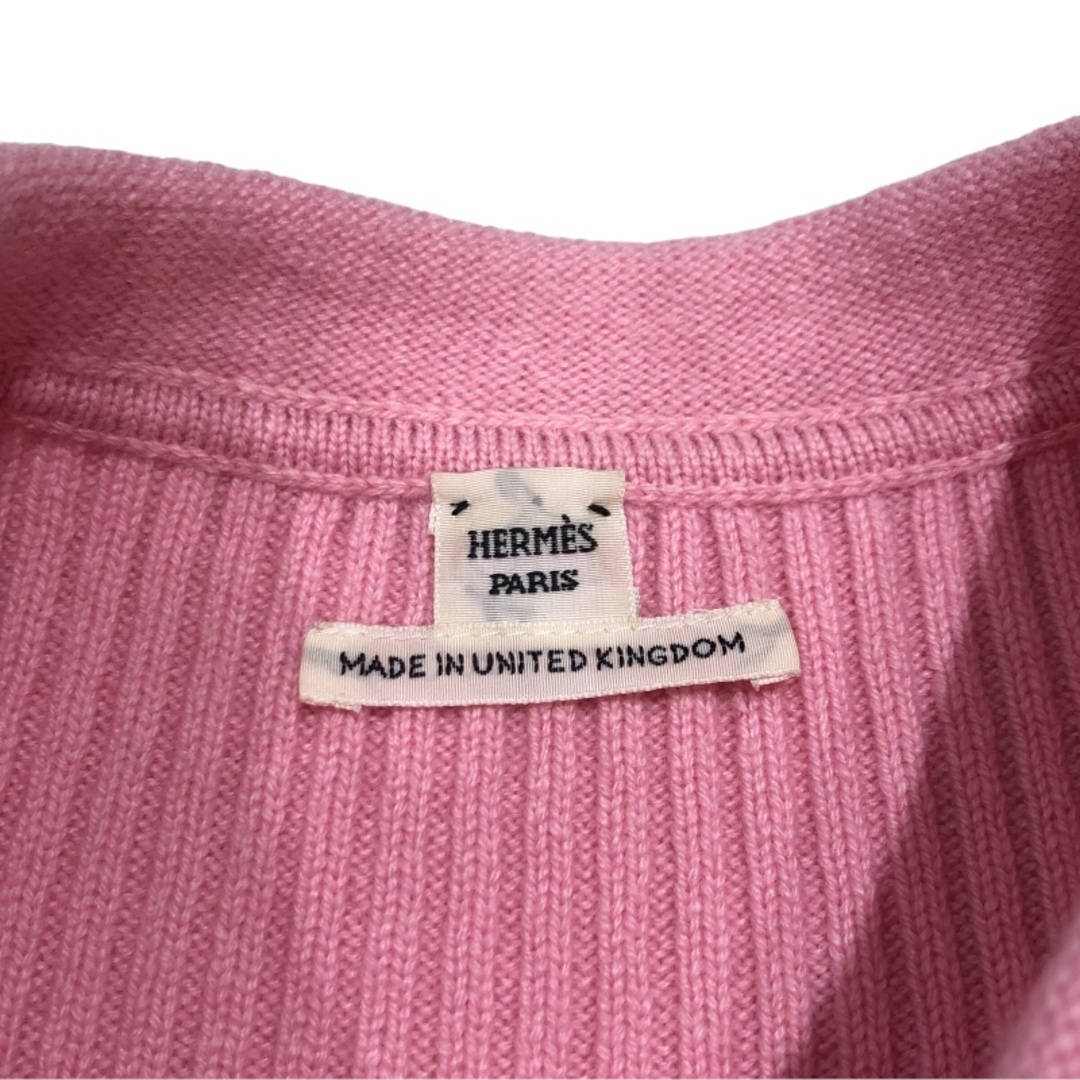 Hermes(エルメス)の　エルメス HERMES カシミヤ半袖ニット 21SS ピンク カシミヤ レディース ニット レディースのトップス(ニット/セーター)の商品写真