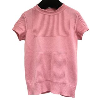 エルメス(HERMES)の　エルメス HERMES カシミヤ半袖ニット 21SS ピンク カシミヤ レディース ニット(ニット/セーター)