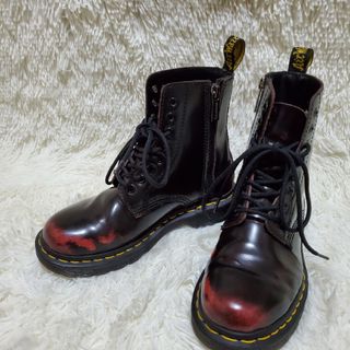 ドクターマーチン(Dr.Martens)の【美品】Dr.Martens　8ホール　UK3　チェリー　レザー　サイドジップ(ブーツ)