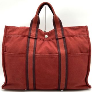 エルメス(Hermes)のエルメス ハンドバッグ トートバッグ フールトゥMM レッド キャンバス レディース HERMES【中古】(ハンドバッグ)