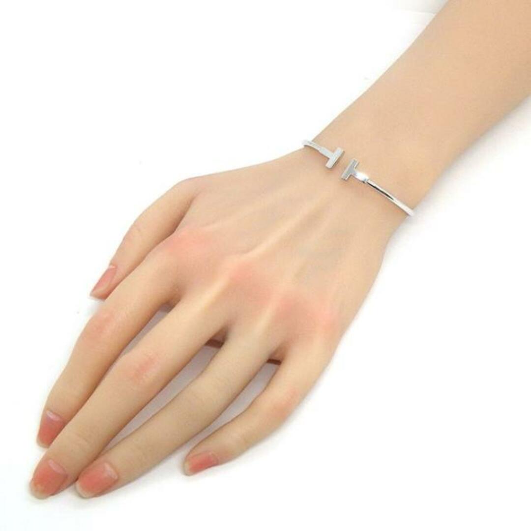 Tiffany & Co.(ティファニー)のティファニー Tiffany & Co. バングル Tワイヤー ミディアムモデル 60010733 K18WG 【中古】 レディースのアクセサリー(ブレスレット/バングル)の商品写真