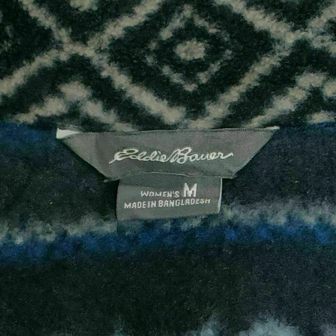 Eddie Bauer(エディーバウアー)の【277】エディーバウアーネイティブ柄ハーフジッププルオーバーフリース刺繍ロゴ レディースのジャケット/アウター(ブルゾン)の商品写真