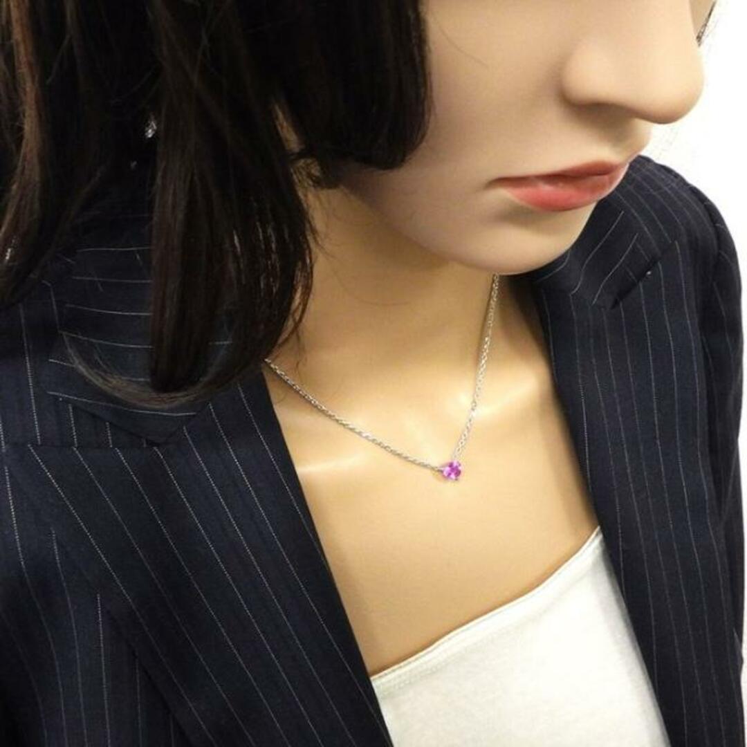 Cartier(カルティエ)のカルティエ Cartier ネックレス 1ポイント ハートシェイプ ピンク サファイア K18WG 【中古】 レディースのアクセサリー(ネックレス)の商品写真