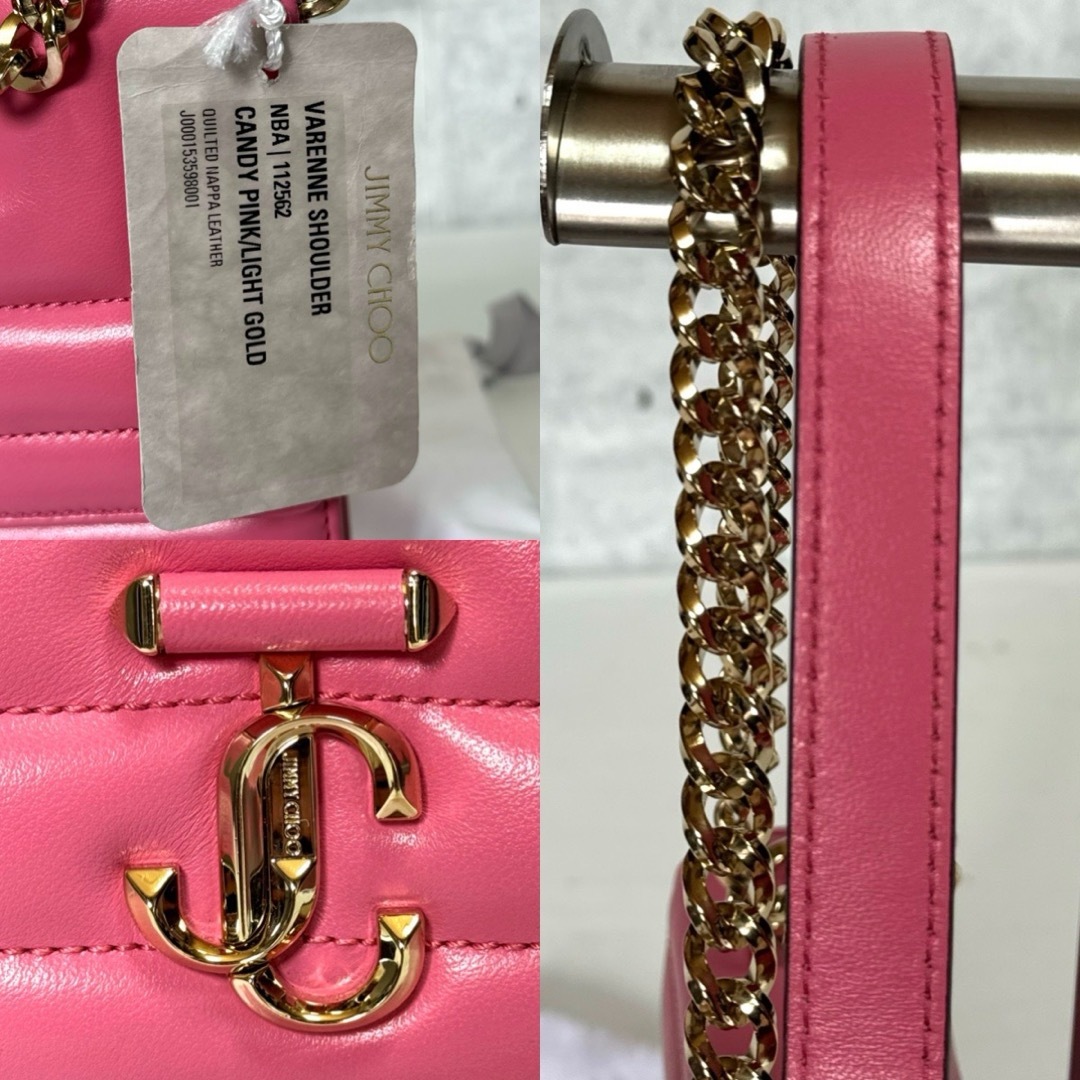 JIMMY CHOO(ジミーチュウ)の【美品タグ付き】JIMMY CHOO VARENNE JC CANDY PINK レディースのバッグ(ショルダーバッグ)の商品写真