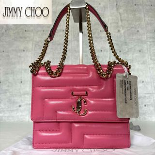 ジミーチュウ(JIMMY CHOO)の【美品タグ付き】JIMMY CHOO VARENNE JC CANDY PINK(ショルダーバッグ)