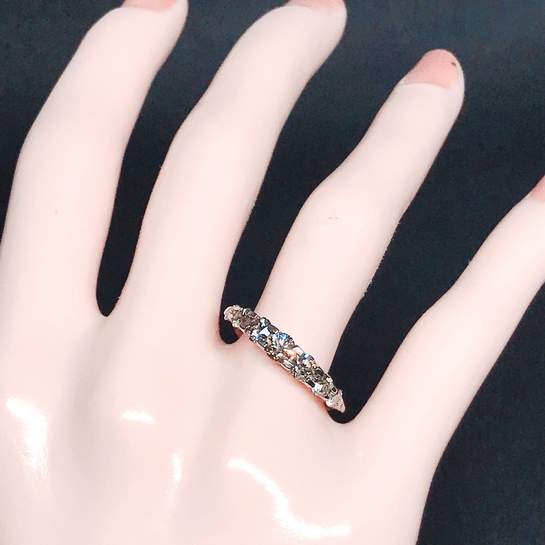 カシケイ ネイキッド ハーフエタニティ ダイヤモンドリング K18 1.00ct レディースのアクセサリー(リング(指輪))の商品写真