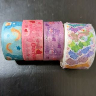 CareBears - ケアベア  マスキングテープ 4個 ペリペッタ　１枚ずつめくれるマスキングテープ