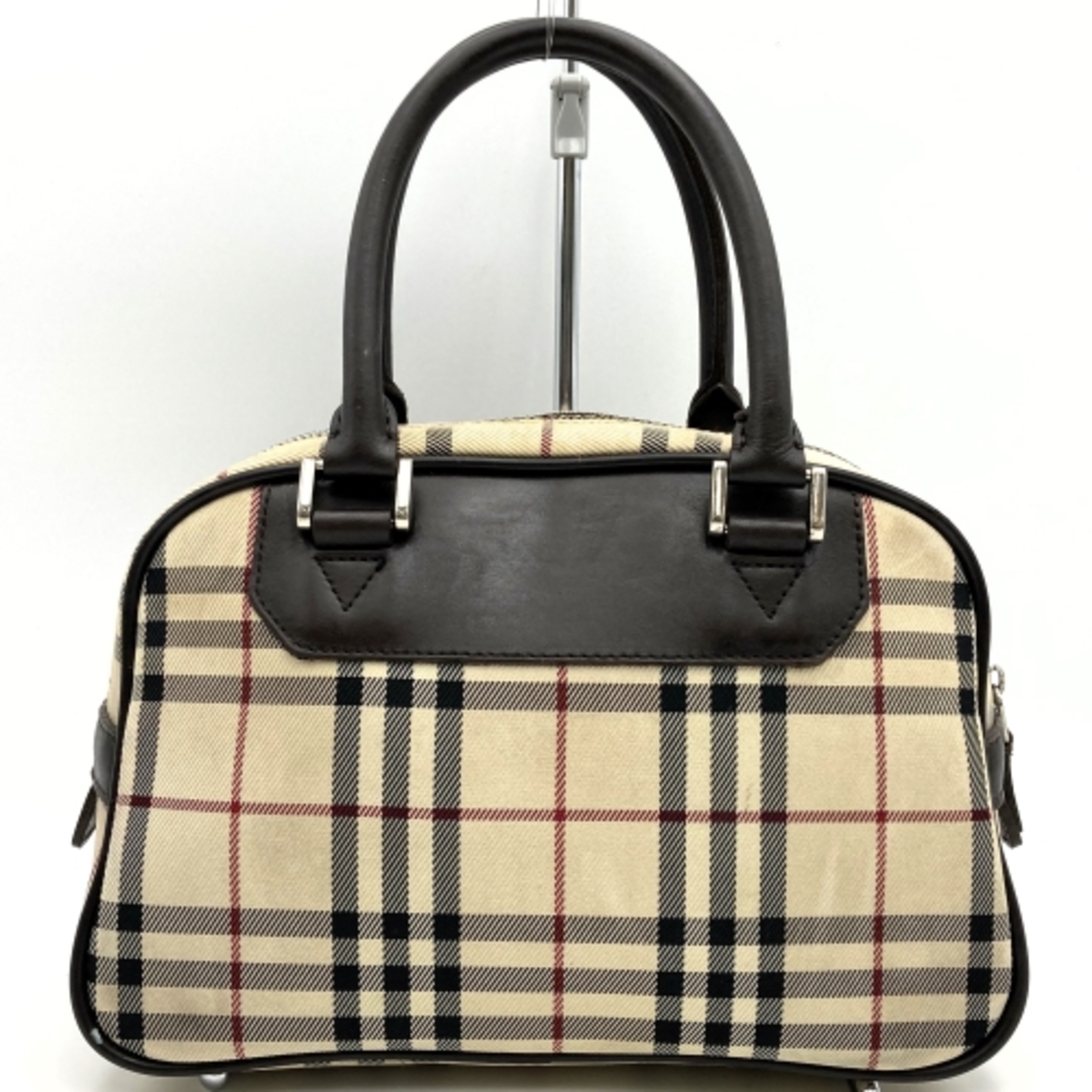 BURBERRY(バーバリー)のバーバリー ハンドバッグ ミニボストン ノバチェック ブラウン キャンバス レザー レディース BURBERRY 【中古】 レディースのバッグ(ハンドバッグ)の商品写真