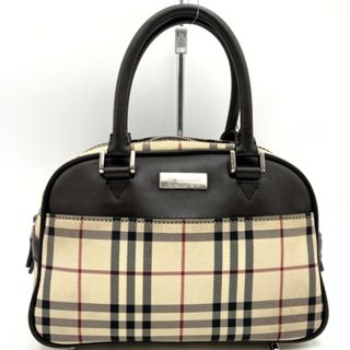 バーバリー(BURBERRY)のバーバリー ハンドバッグ ミニボストン ノバチェック ブラウン キャンバス レザー レディース BURBERRY 【中古】(ハンドバッグ)