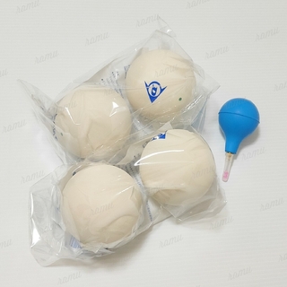 【新品】ダンロップ ソフトテニスボール4個+空気入れ(ボール)