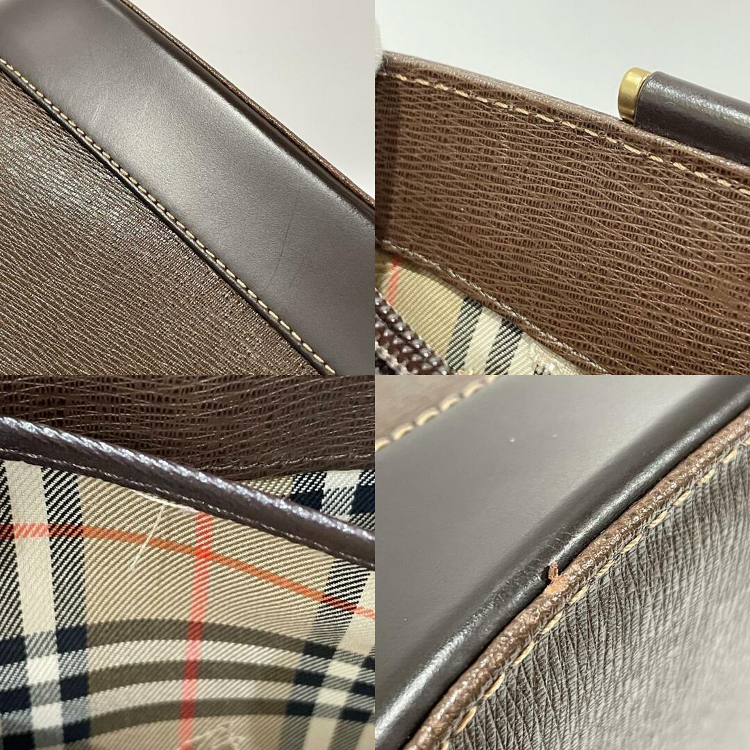 BURBERRY(バーバリー)のBURBERRY ハンドバッグ ロゴ プレート 内部チェック レザー レディースのバッグ(ハンドバッグ)の商品写真