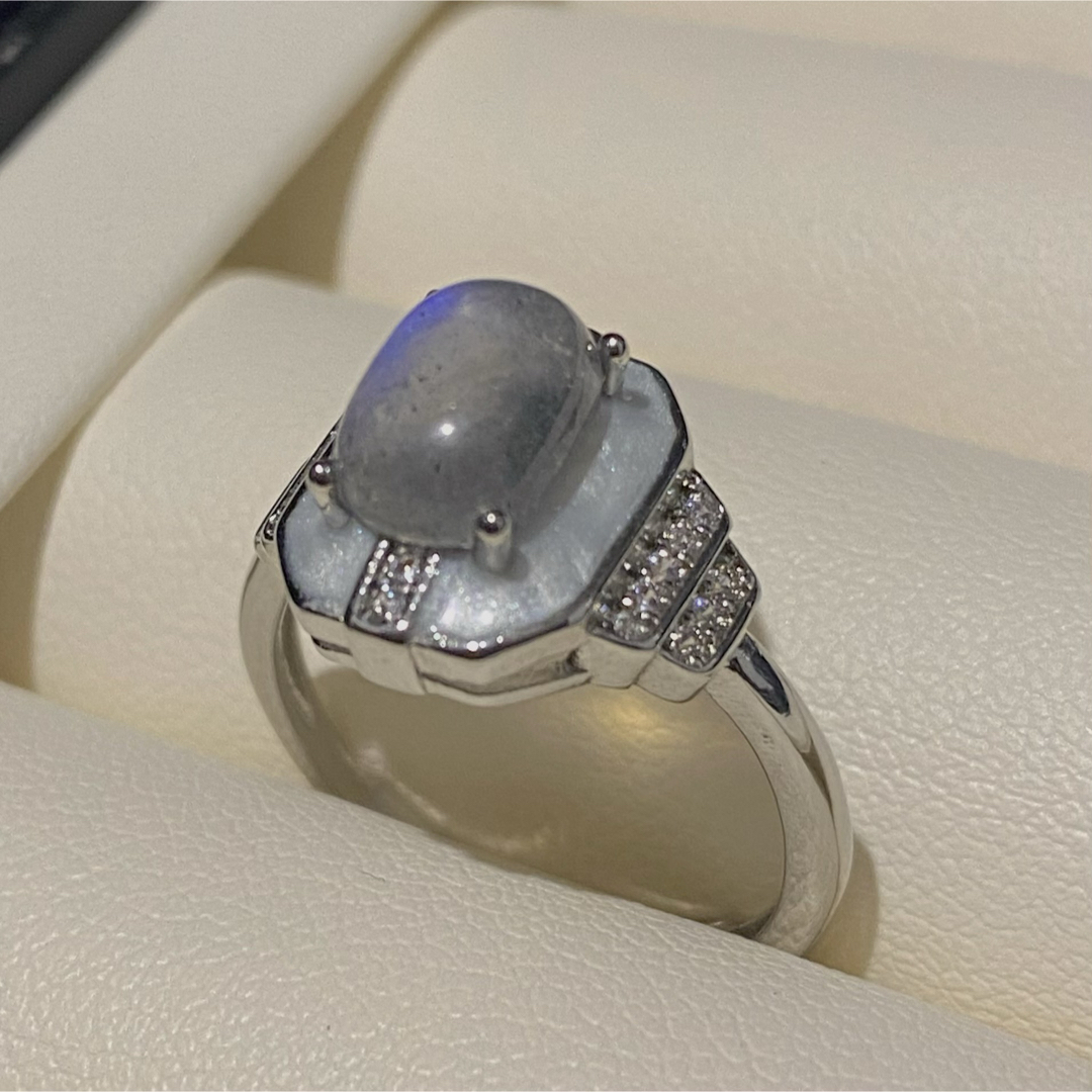 ムーンストーン指輪　天然石リング　6月誕生石　健康 長寿 幸運 富 レディースのアクセサリー(リング(指輪))の商品写真