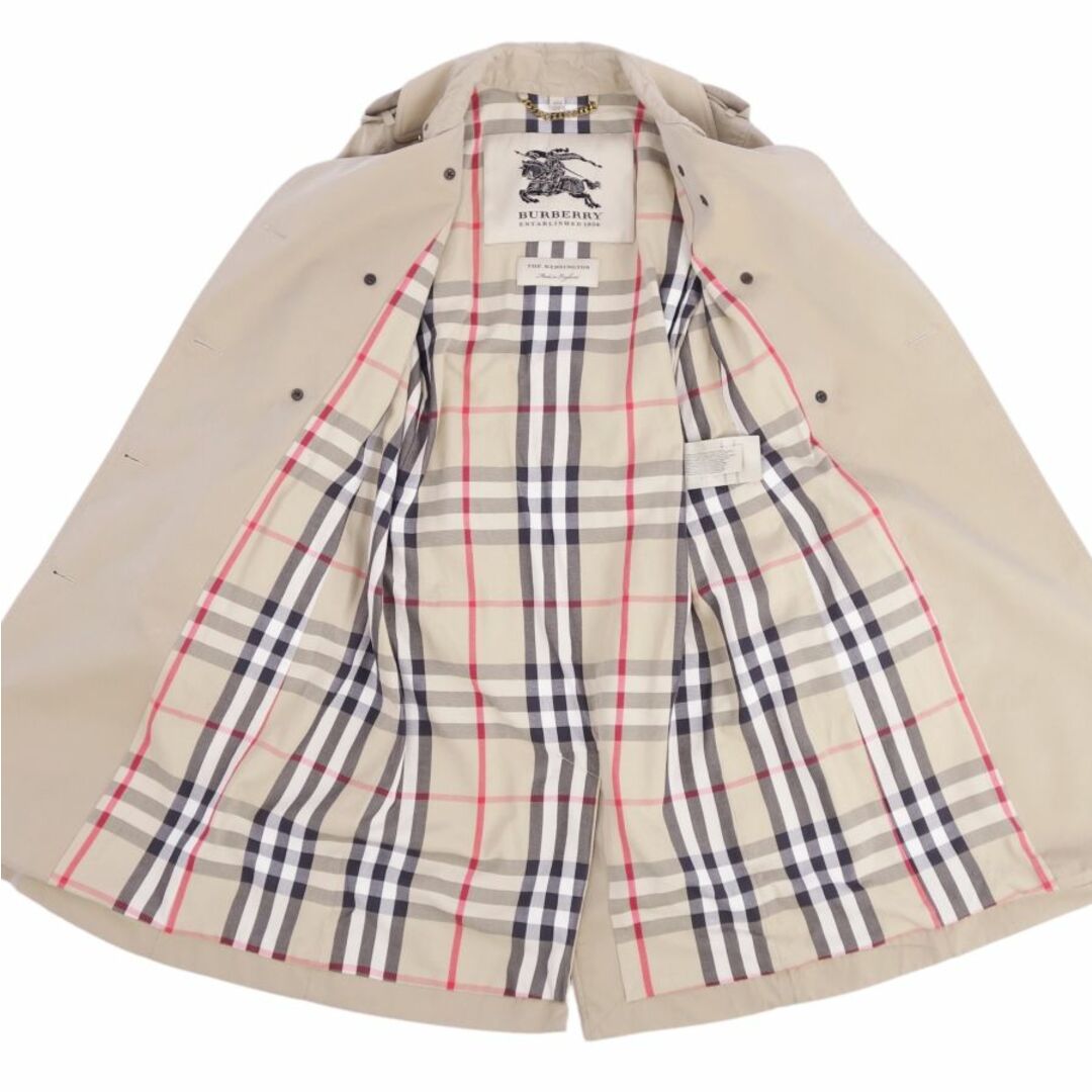 BURBERRY(バーバリー)の美品 バーバリー BURBERRY コート トレンチコート 英国製 THE KENSINGTON LONG ケンジントン 裏チェック アウター レディース UK6(Sサイズ相当) ベージュ レディースのジャケット/アウター(トレンチコート)の商品写真