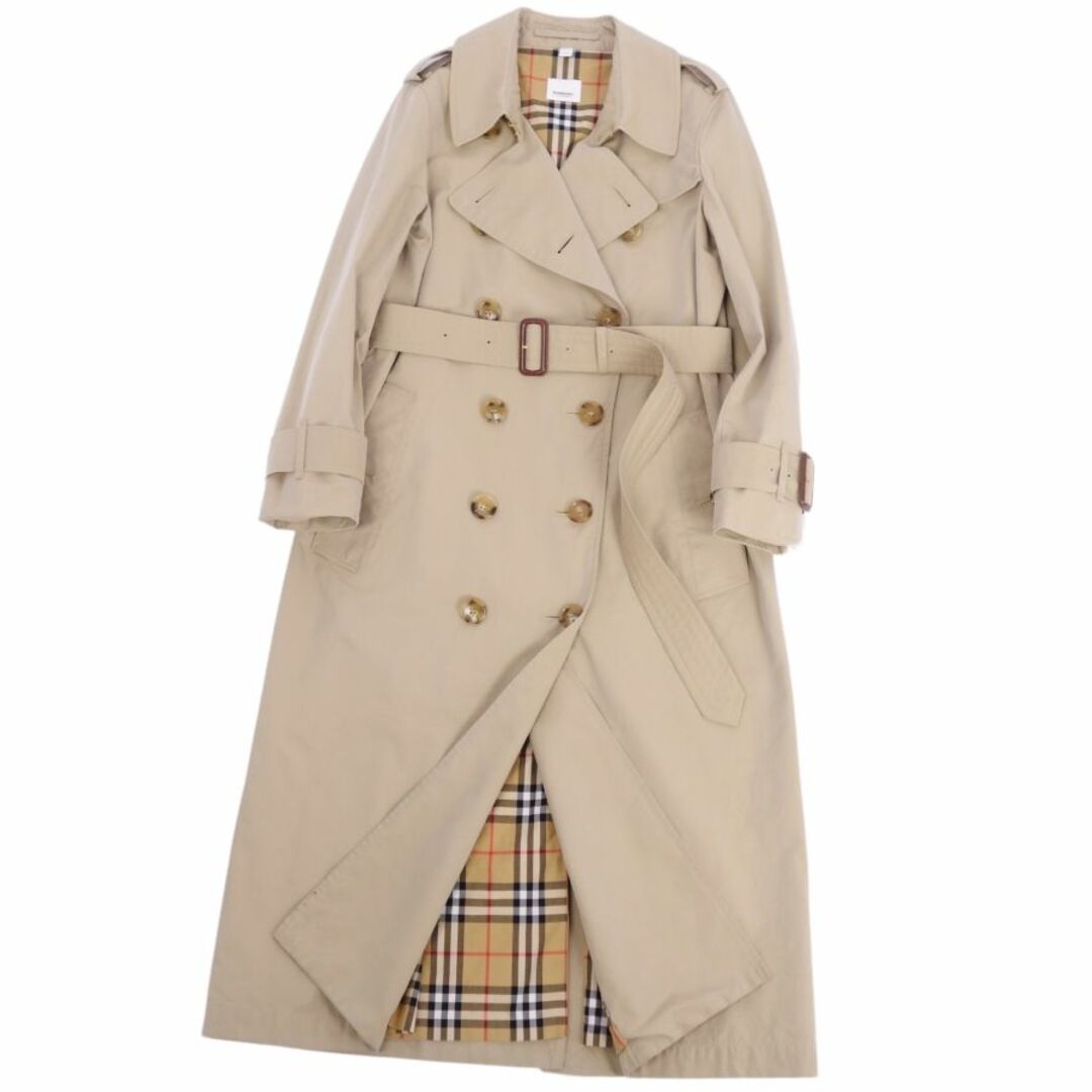 BURBERRY(バーバリー)の美品 バーバリー BURBERRY コート トレンチコート 英国製 裏チェック アウター レディース UK4(XSサイズ相当) ベージュ レディースのジャケット/アウター(トレンチコート)の商品写真