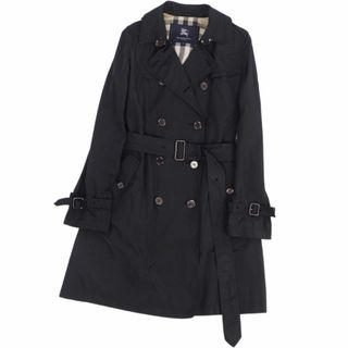 バーバリー(BURBERRY)の美品 バーバリー ロンドン BURBERRY LONDON コート トレンチコート 裏チェック アウター レディース 40(Mサイズ相当) ブラック(トレンチコート)