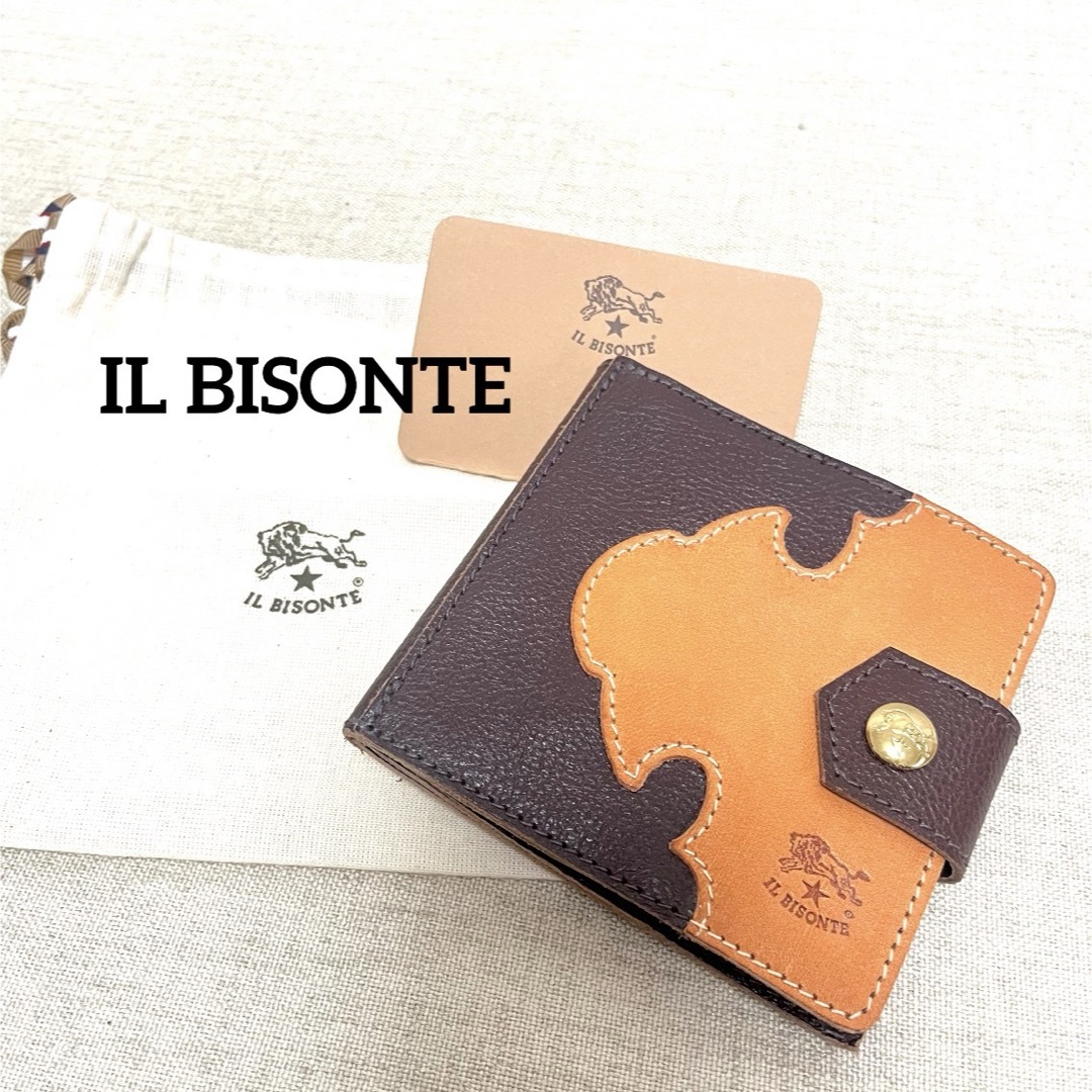 イルビゾンテ 二つ折り財布 札入れ メンズ IL BISONTE レザー シンプル