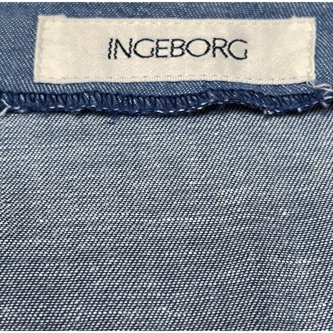 INGEBORG(インゲボルグ)のINGEBORG ロングワンピース　フレア　Aライン　デニム　パフスリーブ レディースのワンピース(ロングワンピース/マキシワンピース)の商品写真