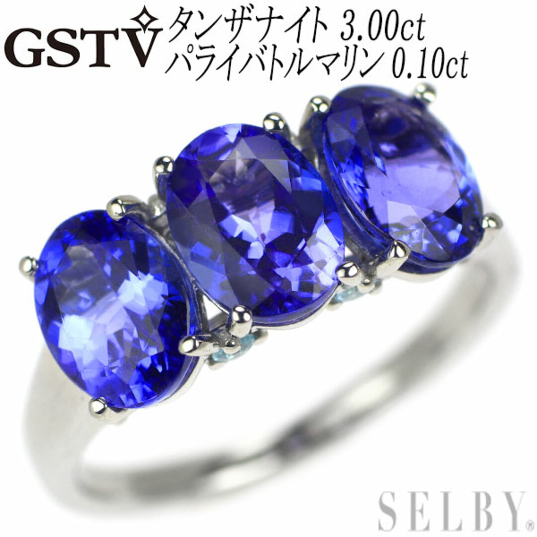 GSTV Pt950 タンザナイト パライバトルマリン リング 3.00ct PT0.10ct レディースのアクセサリー(リング(指輪))の商品写真